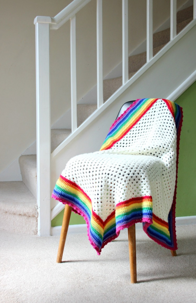 Rainbow Edged Granny Square