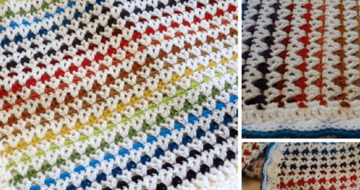 Diamond Stitch Crochet Blanket Tutorial