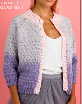 Cardigan in Crochet Confetti female model