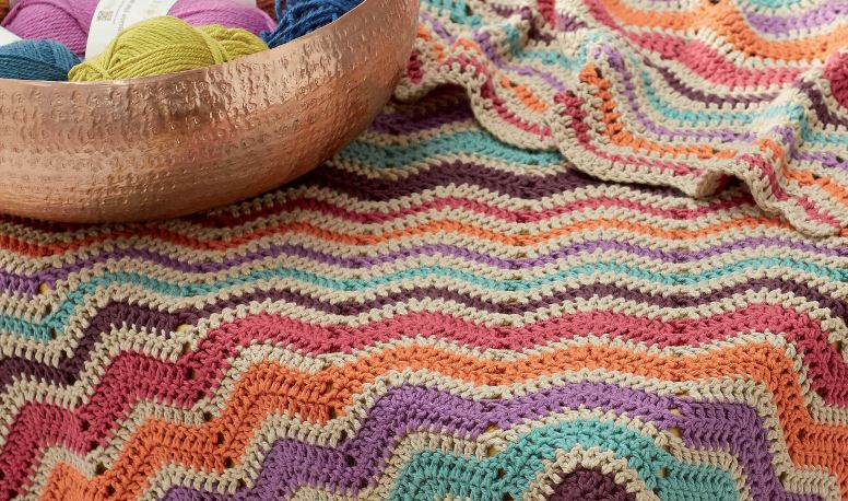 Colorful crochet blanket