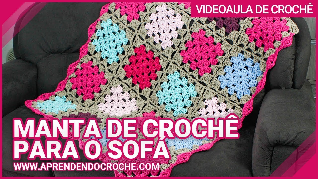 Colorful crochet blanket