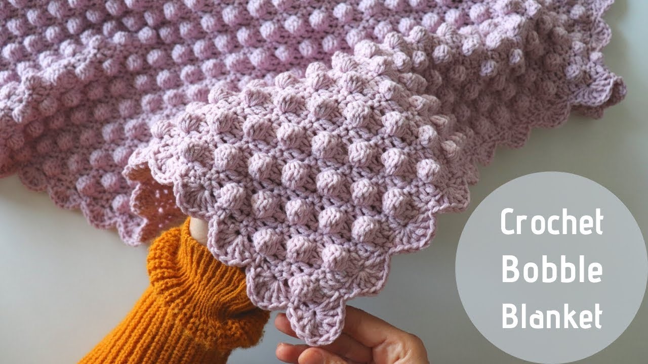 Blanket in Crochet Bobble Stitch Tutorial