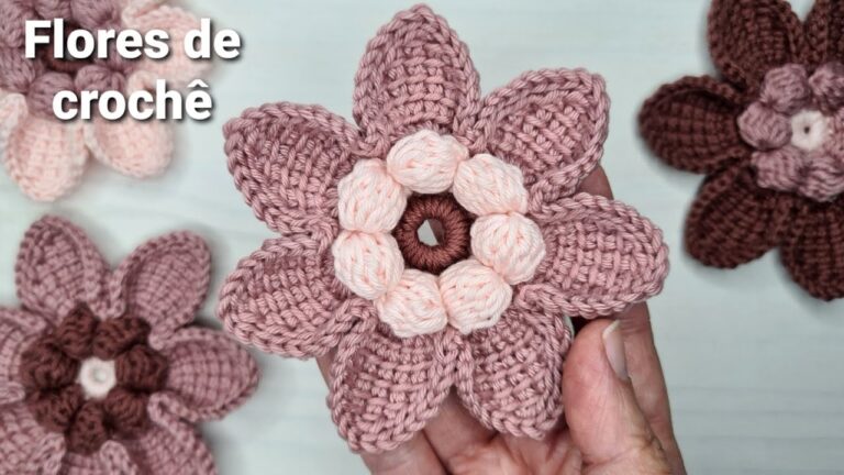 Tunisian Crochet Flower