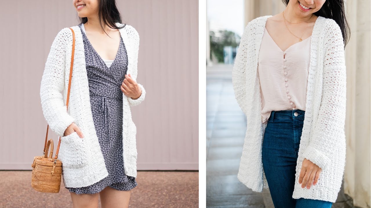 White cardigan all in crochet