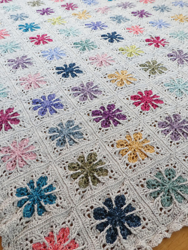 Field Of Flowers Crochet Blanket