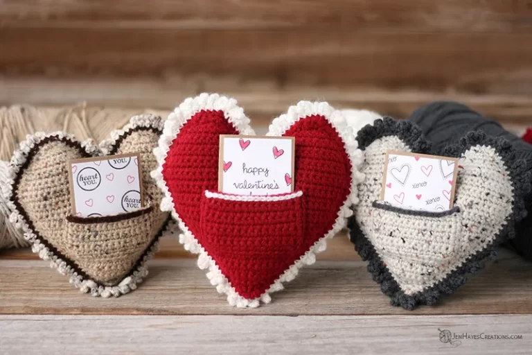 Step by step crochet heart pillow