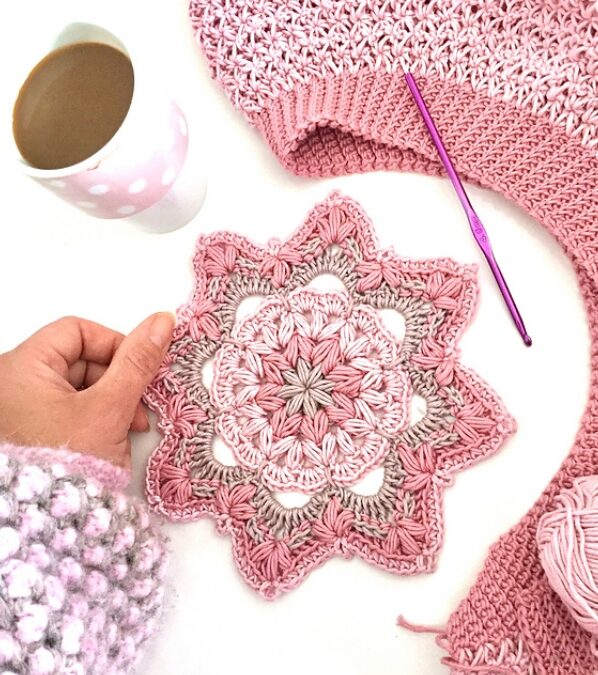 Crochet Midnight Blossom Mandala